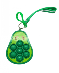 Jucarie antistres din silicon Flippy Pop It Now and Flip It Simple Dimple Breloc Avocado Verde Resigilat 