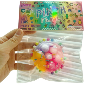Jucarie Antistres Squishy Flippy cu Revenire Lenta Model Prajiturica 6x6 cm 60g Ambalaj Transparent Multicolor 