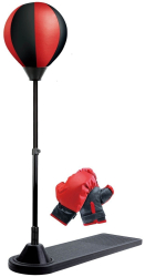 Jucarie Interactiva Flippy Model Sfera de Box de Picior Manusi Incluse Inaltime Reglabila +3 Ani 120 x 25 x 52.5 cm Rosu/ Negru 
