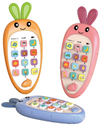 Jucarie Interactiva Flippy Telefon Inteligent Model Morcov Functii Educative Muzicale si Voce 4-6 ani 19 x 11.5 cm din Plastic Mult 