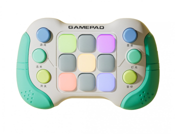 Jucarie Interactiva Flippy Tip Consola Pop It 6 butoane functionale 5 Moduri de Joc 600 Niveluri + 3 ani Verde/Gri 