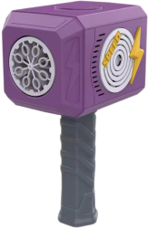 Jucarie Interactiva pentru Baloane de Sapun Flippy Sunete si Lumini Model Ciocan cu 8 Orificii 13.5 x 10 x 12 cm Mov 