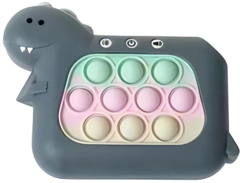 Jucarie Interactiva Pop It Whack A Mole Flippy Tip Consola Anti-Stres 4 Moduri de Joc din ABS si Silicon +3 Ani Model Dinozaur Verde 