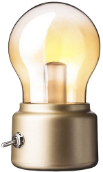 Lampa LED Decorativa sub forma de Bulb Retro pentru interior Bej/ Transparent 5 V 500 mA ABS Lumina Calda Incarcare USB Autonimie 12 