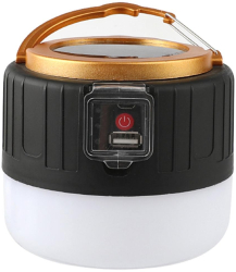 Lampa Portabila Flippy Incarcare Solara + USB Afisaj Inteligent al Bateriei Raza de Actiune 32 mp 6x9x11 cm 3 Moduri Negru 