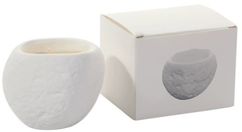 Lumanare Parfumata Flippy Model Abstract Aroma Amber Moss din Ceara de Soia 8 x 5.5 x 6 cm Alb 
