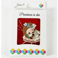Martisor Brosa Mica in Cutie Dimensiune Brosa 2.5-3 cm Material Metal Model Ghiocei pentru mama 