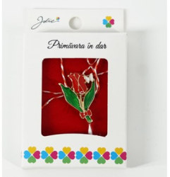 Martisor Brosa Mica in Cutie Dimensiune Brosa 2.5-3 cm Material Metal Model Lalea 