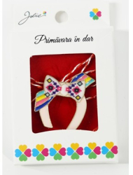 Martisor Brosa Mica in Cutie Dimensiune Brosa 2.5-3 cm Material Metal Model Potcoava cu Funda 