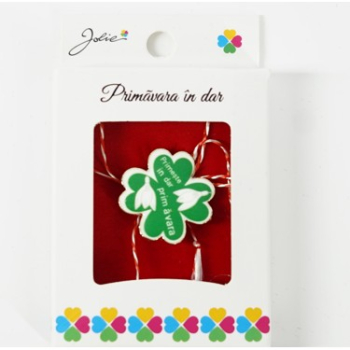 Martisor Brosa Mica in Cutie Dimensiune Brosa 2.5-3 cm Material Metal Model Primeste Primavara in Dar 