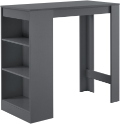 Masa tip Bar Bristol cu 3 Rafturi pentru Bauturi PAL Gri Inchis Dimensiuni 110x50x103 cm 