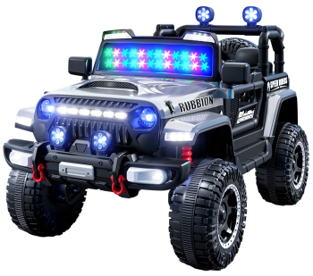 Masina Electrica pentru Copii Flippy Off-Road Conectare Bluetooth telecomanda Tractiune Integrala Lumina Intermitenta Baterie 12V 7Ah 