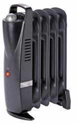 Mini Radiator KlaussTech Electric Cu 5 Elementi 500w 390 X 140 Mm Termostat Ajustabil Compact Portabil Acoperire 5 Mp Negru 