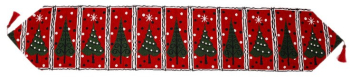 Napron Decorativ pentru Masa Flippy Model Brazi de Craciun Tematica Craciun 35 x 180 cm Rosu/Verde 