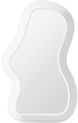 Oglinda de Perete Flippy Decorativa pentru Baie Dormitor Sufragerie Model Minimalist Forma Asimetrica 40.3x26 cm Alb 