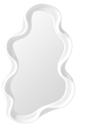 Oglinda de Perete Flippy Decorativa pentru Baie Dormitor Sufragerie Model Minimalist in Forma de Nor 41x26 cm Alb 