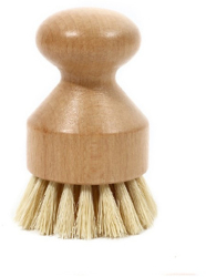 Perie de Curatat Vase si Alimente Flippy din Lemn de Bambus 8 x 5 cm Perie din Sisal Maro 