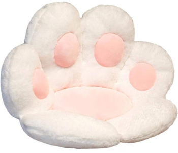 Perna Decorativa Flippy Model Laba de Pisica din Plus pentru Scaun/Canapea/Podea 80 x 70 cm Alb 