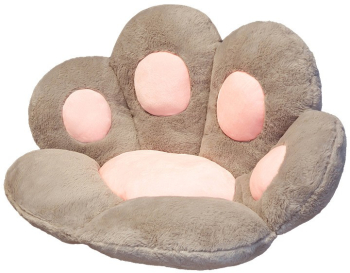Perna Decorativa Flippy Model Laba de Pisica din Plus pentru Scaun/Canapea/Podea 80 x 70 cm Gri 