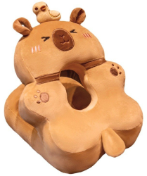 Perna din Spuma Flippy pentru Birou Calatorii Model Capybara Lavabila Umplutura de Bumbac Spatiu Cap in Forma de 8 30x35x30 cm Port 