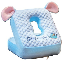 Perna din Spuma Flippy pentru Birou Calatorii Pauze Model Elefant Microfibra 30x35x30 cm Albastru 