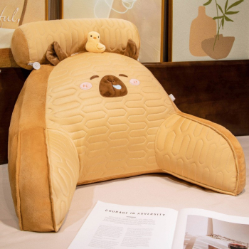 Perna Multifunctionala Flippy Spatar pentru Pat Protectie Lombara Marime Medie 60 x 40 cm din Latex Model Capybara cu Ratusca in Cap 