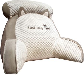 Perna Multifunctionala Flippy Spatar pentru Pat Protectie Lombara Marime Medie 60 x 40 cm din Plus Model Catelus Gri 