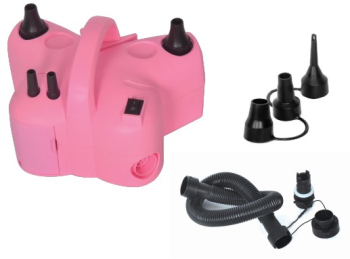 Pompa Electrica de Umflat Baloane Flippy cu Doua Iesiri Accesorii Incluse 220V Putere 600W Accesorii petrecere Roz 