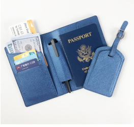 Portofel pentru Pasaport si Carduri Flippy 23x16 cm 70g din Piele PU Suport Pix Accesoriu Suport Eticheta Unisex Multifunctional Al 
