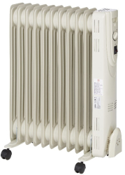 Radiator Electric KlaussTech Cu 11 Elementi 2500w 640 X 510 Mm Suprafata Acoperita 25 Mp Termostat Otel Crem 