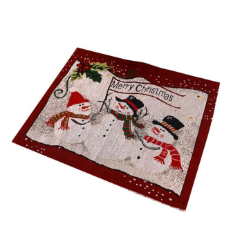 Servet de Masa Flippy Model Oameni de Zapada Scris Merry Christmas Tematica Craciun Prosop pentru Masa 47x33 cm Bumbac si Fibre Sinte