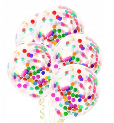 Set 10 Baloane din Latex Flippy Model Party Confetti 30 cm Multicolore 2.8 g 