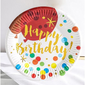 Set 10 farfurii cu design Happy Birthday 18 cm model 1 