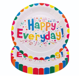 Set 10 Farfurii Happy Everyday Flippy 23 cm din Hartie 300 g Multicolor 