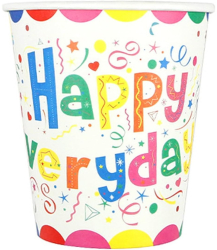 Set 10 Pahare de Carton Flippy Model Happy Everyday 13 x 7 x 5 cm Multicolor 