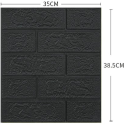 Set 10 Placi Tapet 3D Flippy 35 x 38 cm 3 mm 1.33 mp Gri inchis 