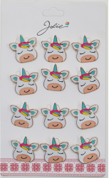 Set 12 Brose Martisor pentru Copii Unicorn cu Ochii Inchisi 