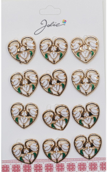 Set 12 Brose Martisor Primavara 3 Ghiocei in Inima 
