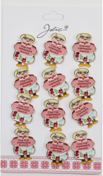 Set 12 Brose Martisor Primavara cu Mesaj Cea Mai Inteleapta Bunica 