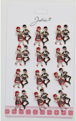 Set 12 Brose Martisor Primavara Cuplu Dansatori Traditional 