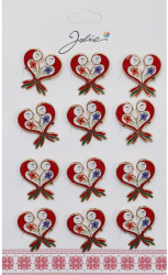 Set 12 Brose Martisor Primavara Pasare Rosie in Inima 