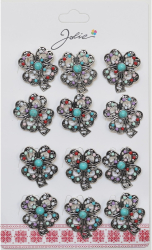 Set 12 Brose Martisor Primavara Trifoi cu Pietricele Vintage 