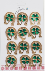 Set 12 Brose Martisor Primavara Trifoi in Potcoava 