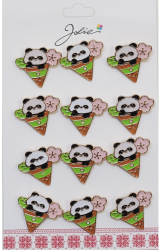 Set 12 Brose Martisor Urs Panda in Con de Inghetata 