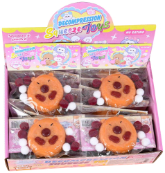 Set 12 Jucarii Antistres Squishy Flippy cu Revenire Lenta Forma de Biscuite Rotund Model Capybara 7x6.5 cm 55g Ambalaj Transparent M 