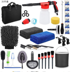 Set 35 Accesorii pentru Curatare Auto Flippy Interior si Exterior Multicolor 