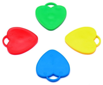 Set 4 Greutati pentru Baloanele cu Heliu Flippy 32 grame 8 grame Fiecare Plastic Forma Inima Multicolor