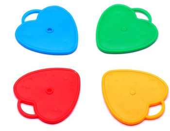 Set 4 Greutati pentru Baloanele cu Heliu Flippy 60 grame 15 grame fiecare Plastic Forma Inima Multicolor 