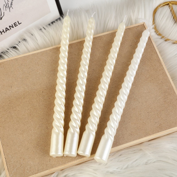 Set 4 Lumanari pentru Masa Flippy Model Rasucit Alb 