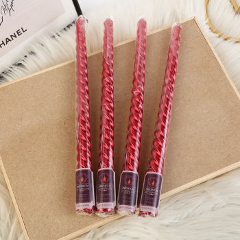 Set 4 Lumanari pentru Masa Flippy Model Rasucit Rosu 